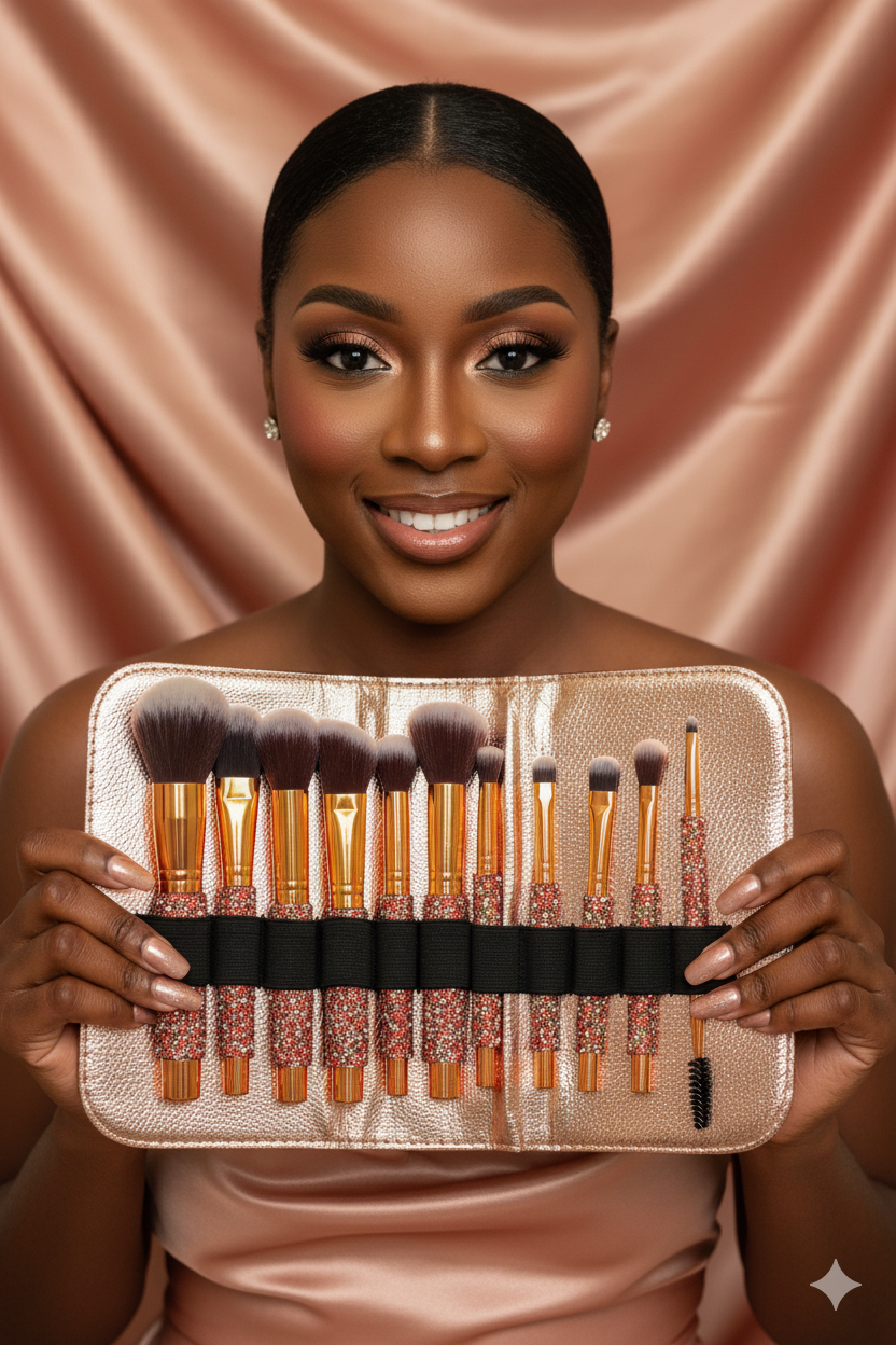 Bedazzled Make-Up Brush Set